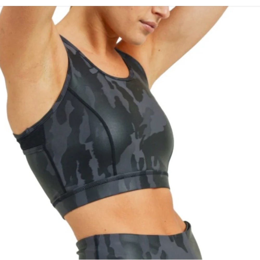 Mono B Camo Foil Mesh Back Sports Bra